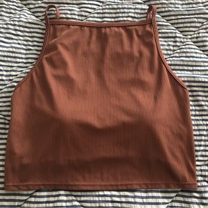 Kortni Jeane Medium Ribbed Dusty Rose Squared Up Top GUC